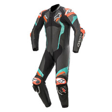 One-Piece Motorcycle Leather Suit Alpinestars Atem 4 Black/Blue/Fluo Red