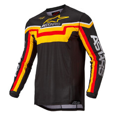Motokrosový dres Alpinestars Techstar Quadro čierna/žltá/mandarínková