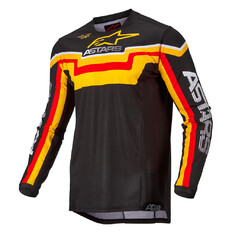 Motocross Jersey Alpinestars Techstar Quadro Black/Yellow/Tangerine 2022