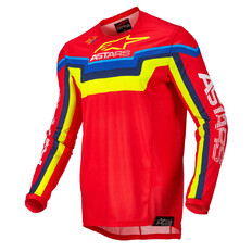 Motocross Jersey Alpinestars Techstar Quadro Red/Fluo Yellow/Blue 2022