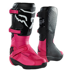 Dámske motokrosové topánky FOX Comp Buckle Black Pink MX22 - čierna / ružová