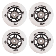 In-line wheels WORKER 84mm and Bearing ABEC-9 chrome - Set 4 pcs