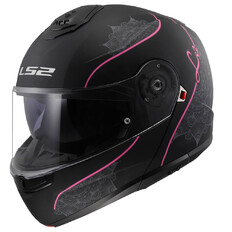 Výklopná přilba LS2 FF908 Strobe II Lux Matt Black-Pink