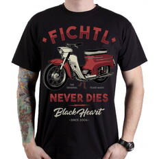 Koszulka T-shirt motocyklowy BLACK HEART Fichtl - Czarny