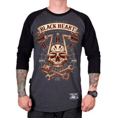 Tričko BLACK HEART Chopper Skull RG - šedá