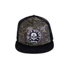 Kšiltovka BLACK HEART Bastard Skull Trucker