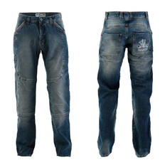 Pánske moto jeansy PMJ Boston Swot - modrá