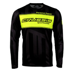 Men’s Long-Sleeved T-Shirt CRUSSIS Black-Yellow