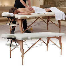 Masérské lehátko inSPORTline Orashi 186x60x62,5-85,5 cm 2-dílné dřevěné - rozbaleno