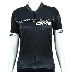 Dámský cyklistický dres s krátkým rukávem Crussis ONE - černá/bílá