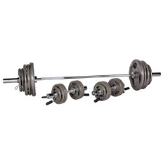 Olympic Plate-Loaded Dumbbell Set inSPORTline Hamerton 180 cm + 50 cm/50 mm 150 kg