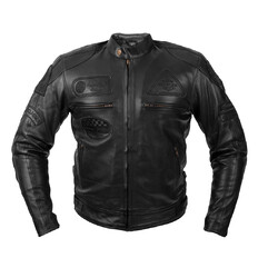 Herren Leder Motorradjacke W-TEC Urban Noir