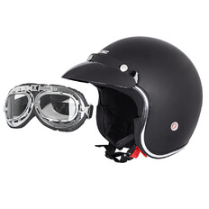Moto přilba W-TEC YM-629 s brýlemi Ageless - matně černá