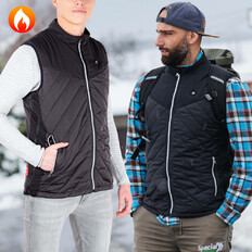 Ogrzewana kamizelka bezrękawnik męski inSPORTline WARMhim - Czarny