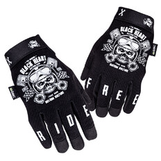 Motorcycle Gloves W-TEC Black Heart Piston Skull