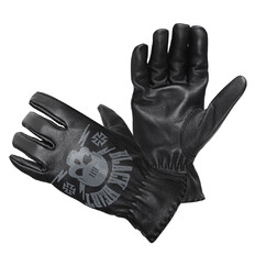 Kožené moto rukavice W-TEC Black Heart Skull Gloves - černá