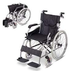 Mechanický skládací invalidní vozík inSPORTline Jakesully odlehčený se světlými koly • 13kg • do 100kg