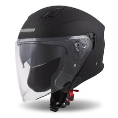 Cassida Jet Tech Schwarz Matt/Graues Logo 2023 Motorradhelm