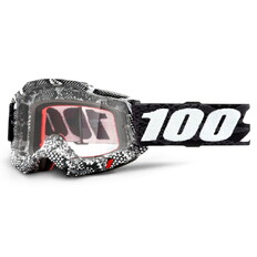 Motocross szemüveg 100% Accuri 2 - Cobra fekete-fehér, átlátszó plexi