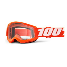 Gyerek motocross szemüveg 100% Strata 2 Youth - Orange narancssárga, átlátszó plexi