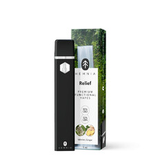 Premium Functional Vape Pen Hemnia Relief, 90% CBD, 10% CBN, Valerian, Ginger, 1 ml