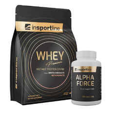 SADA: Protein inSPORTline WHEY Premium 700g + Stimulant inSPORTline AlphaForce, 90 kapslí