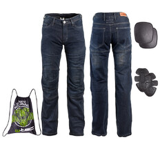 Męskie jeansowe spodnie motocyklowe W-TEC Pawted z membraną wodoodporną