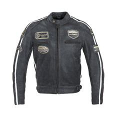 Men’s Leather Motorcycle Jacket W-TEC Dark Vintage