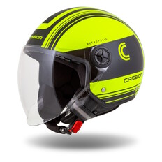 Cassida Handy Metropolis Safety Motorradhelm gelb fluo/schwarz/reflektierend grau