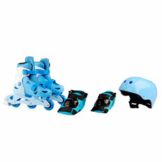 Dětské kolečkové brusle Laubr TriSkate + chrániče + helma - modrá