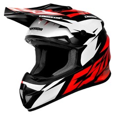 Motocross bukósisak Cassida Cross Cup Two - piros/fehér/fekete