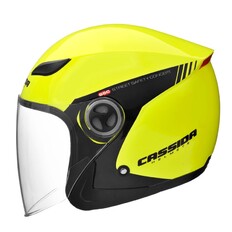 Moto prilba Cassida Reflex Safety - čierna-fluo žltá
