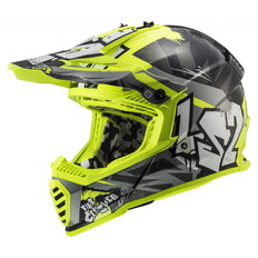 Junior bukósisak LS2 MX437J Fast Evo Mini Crusher BLACK YELLOW