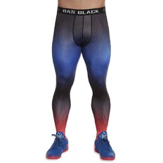 Legginsy sportowe męskie BAS BLACK Quantum - Niebiesko-czerwony