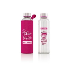 Skleněná láhev s termo obalem Nutrend Active Lifestyle 500 ml - růžová