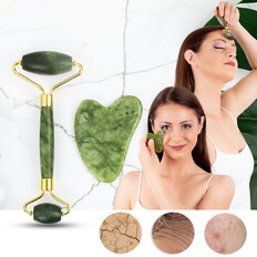 Roller do masażu + kamień do Gua Sha inSPORTline Siarto Set