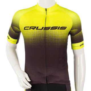 Cyklistický dres s krátkým rukávem Crussis CSW-056 - černá-fluo žlutá - černá-fluo žlutá