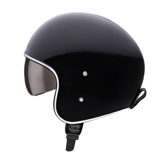 Moto přilba W-TEC Angeric Gloss Black s brýlemi Steamrust
