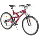 Celoodpružený juniorský bicykel DHS Climber 2642 - čierno-červená