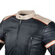 Pánská kožená bunda W-TEC Hellsto - černá s béžovým a oranžovým pruhem