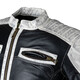 Pánská kožená bunda W-TEC Esbiker - černá s bílými pruhy