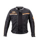 Férfi motoros kabát W-TEC 2Stripe - fekete-bézs-narancs