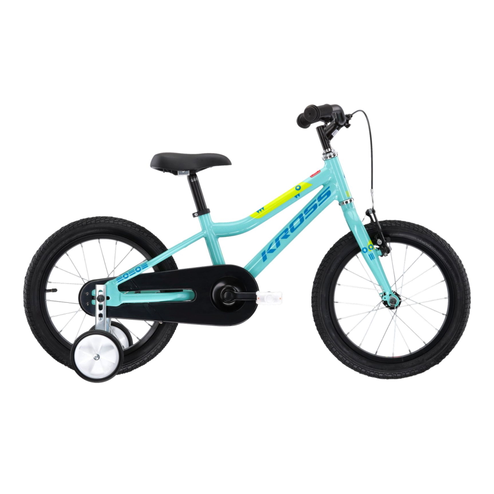 Dětské kolo Kross Mini 4.0 16" Gen 004 Aquamarine / Blue / Lime Glossy - 9" (105-125 cm)