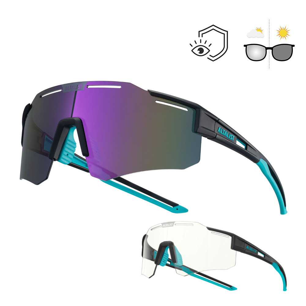 Sportovní sluneční brýle Altalist Legacy 3  tyrkysovo-černá s fialovými skly - tyrkysovo,černá s fia