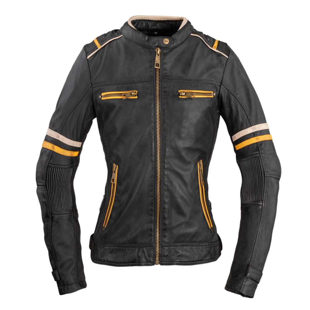 Dámská kožená moto bunda W-TEC Traction Lady černá - 3XL