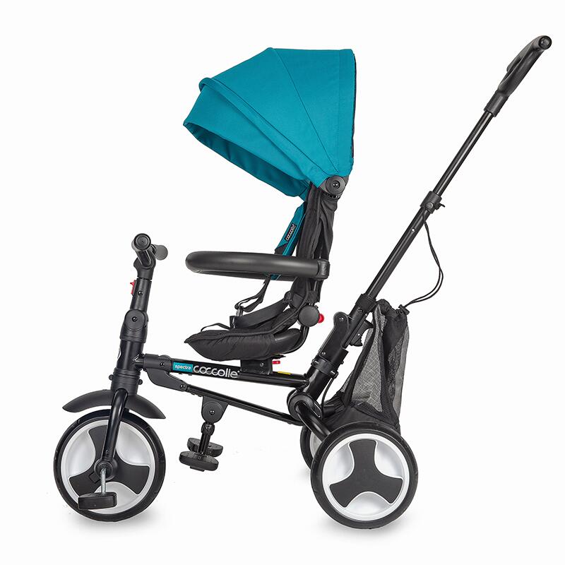 Dětská tříkolka s vodící tyčí Coccolle Spectra Turquoise Tide (obrázek 3)