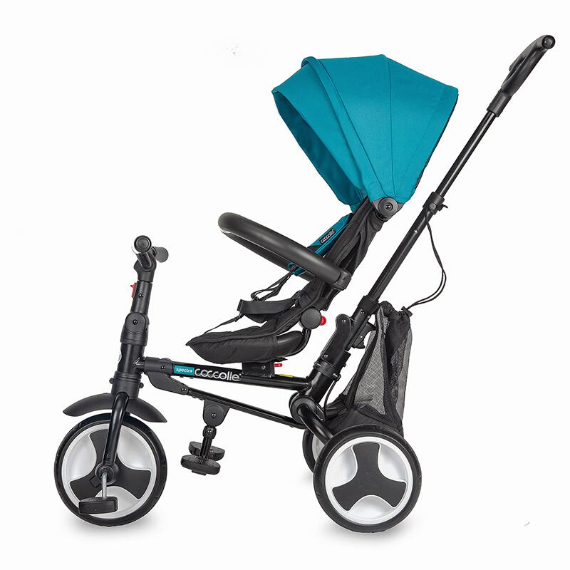 Dětská tříkolka s vodící tyčí Coccolle Spectra Turquoise Tide (obrázek 4)