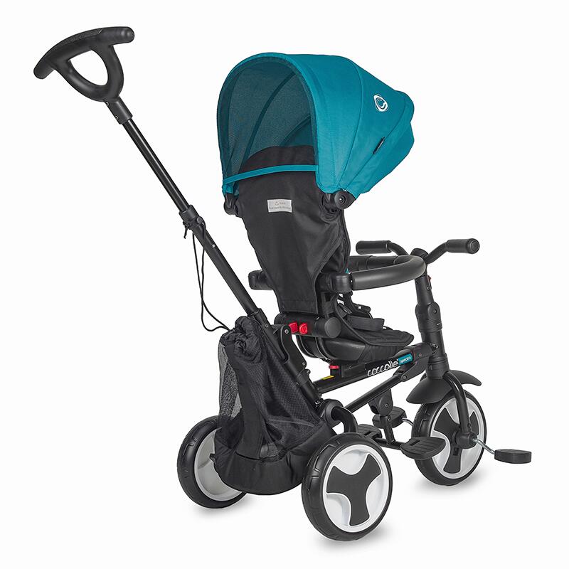 Dětská tříkolka s vodící tyčí Coccolle Spectra Turquoise Tide (obrázek 5)