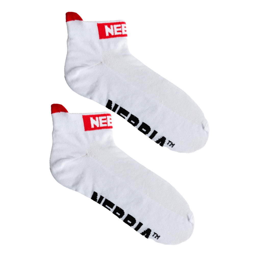 Levně Kotníkové ponožky Nebbia "SMASH IT" 102 White 43-46