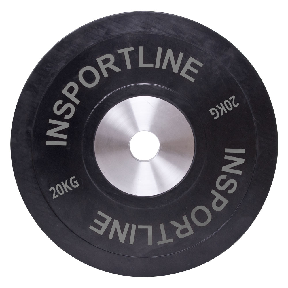 Levně Gumový kotouč inSPORTline Bumper Plate 20 kg 50 mm